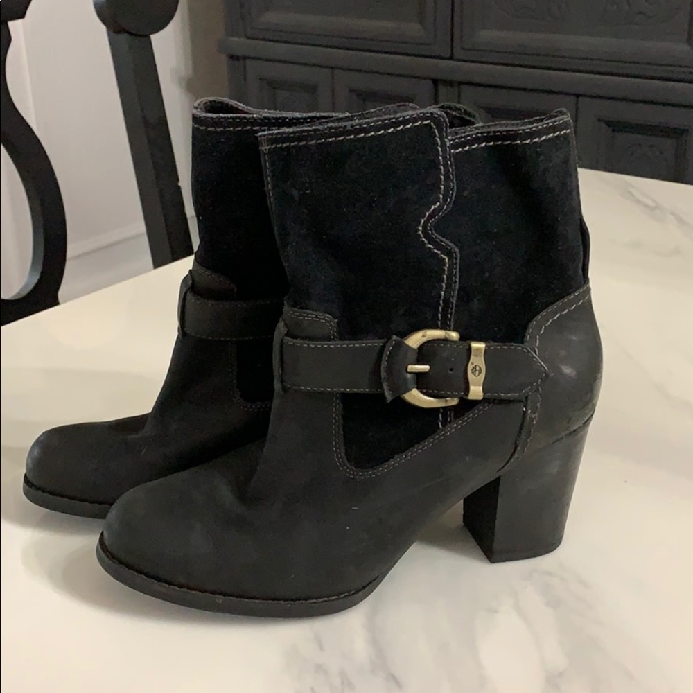Slip on timberland heeled boots